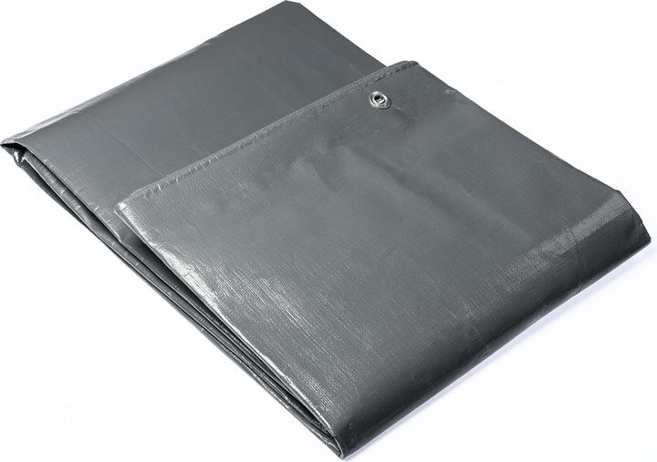 Mehr Garten wasserdichte & UV-beständige PE- Allzweck-Plane, Farbe: grau, 260g/m² - mit rostfreien Aluminium-Öse (300 x 300 cm)