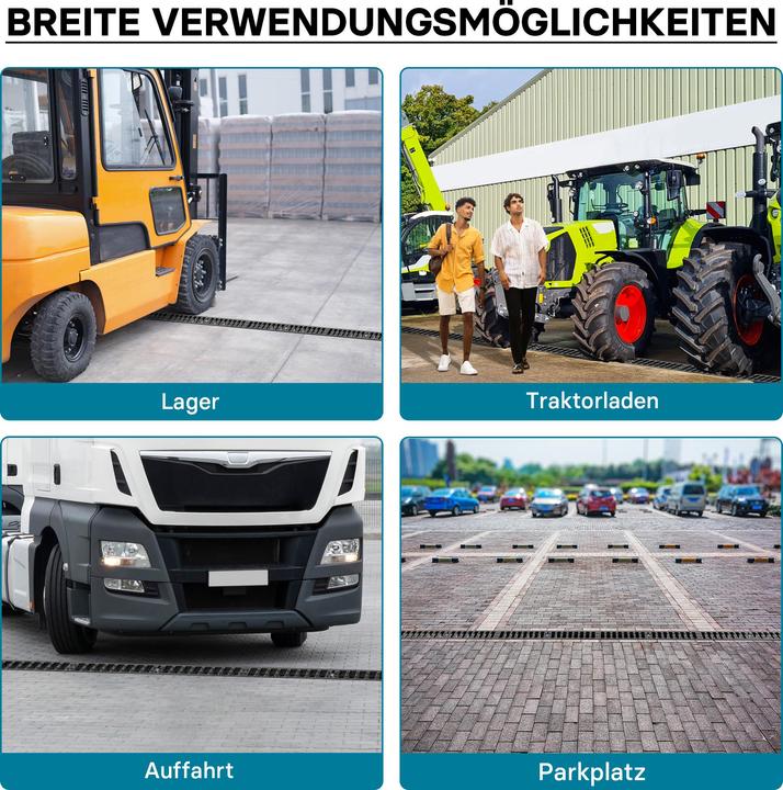 Produktbild Wiltec Entwässerungsrinne 1m Abdeckrost 25t Gusseisen Ablaufrinne Abwasserrinne