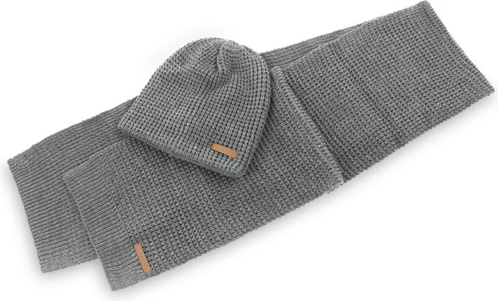 Produktbild Normani Winterset „Nampa“ mit Mütze und Schal Grau meliert (One Size)