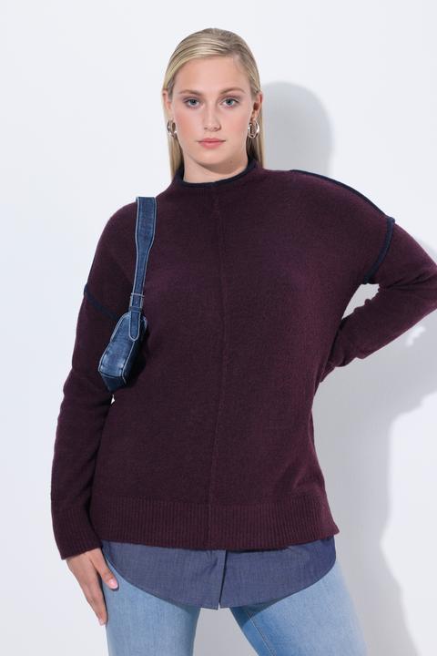 Immagine prodotto Ulla Popken Inserto a blusa con taglio svasato, effetto jeans e bottoni (60)