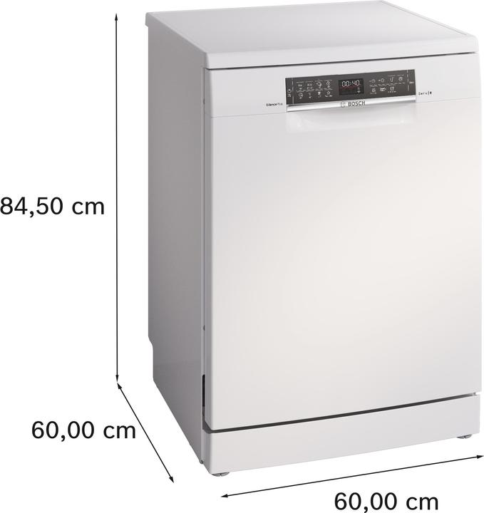 Produktbild Bosch Hausgeräte Serie 6, Freistehender Geschirrspüler, 60 cm, Weiss, SMS6ECW00E