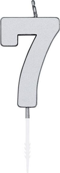 Produktbild Globos Europe Kuchenkerze 4,5 cm, metallisch silber, Nr. 7