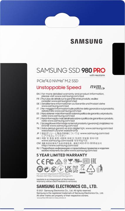 Produktbild Samsung 980 Pro mit Heatsink (1000 GB, M.2 2280)