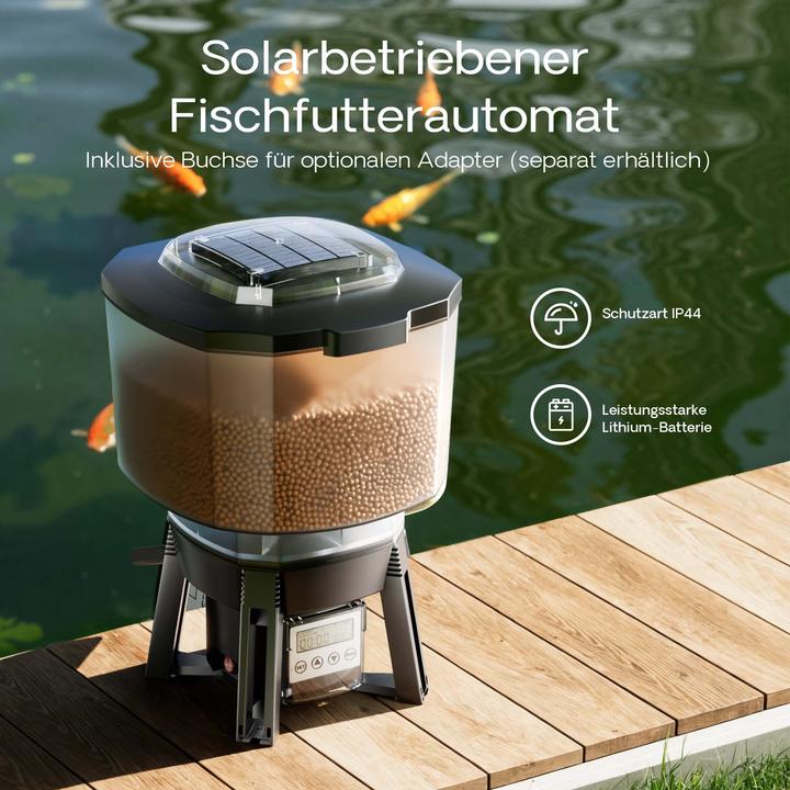 Actual product image SunSun CFF-212 Automatic Fish Feeder 12l Solar Powered Device Garden Koi Ponds (Automatic feeder Digital)