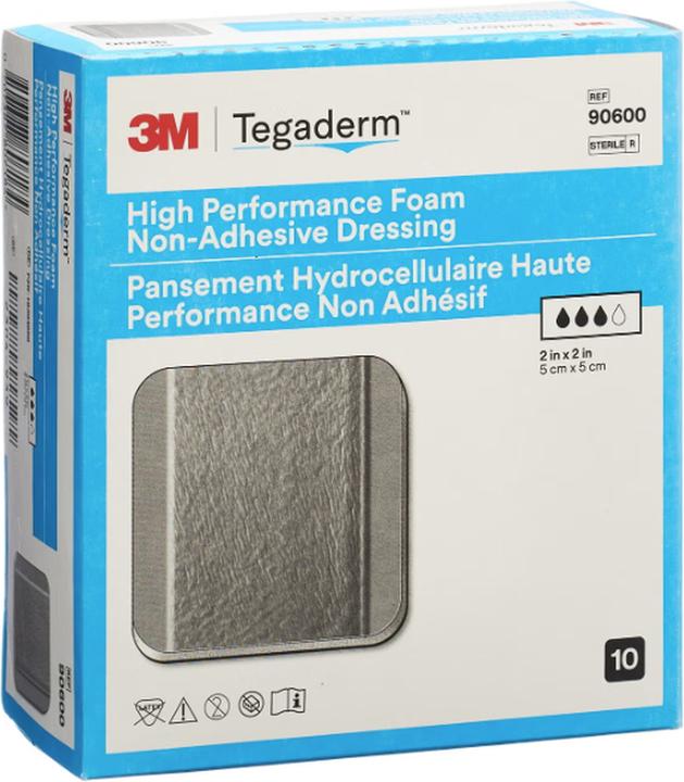 Produktbild 3M Tegaderm High Performance Foam Schaumkompresse 5.1x5.1cm non adhäsiv 10 Stk (Schaum)