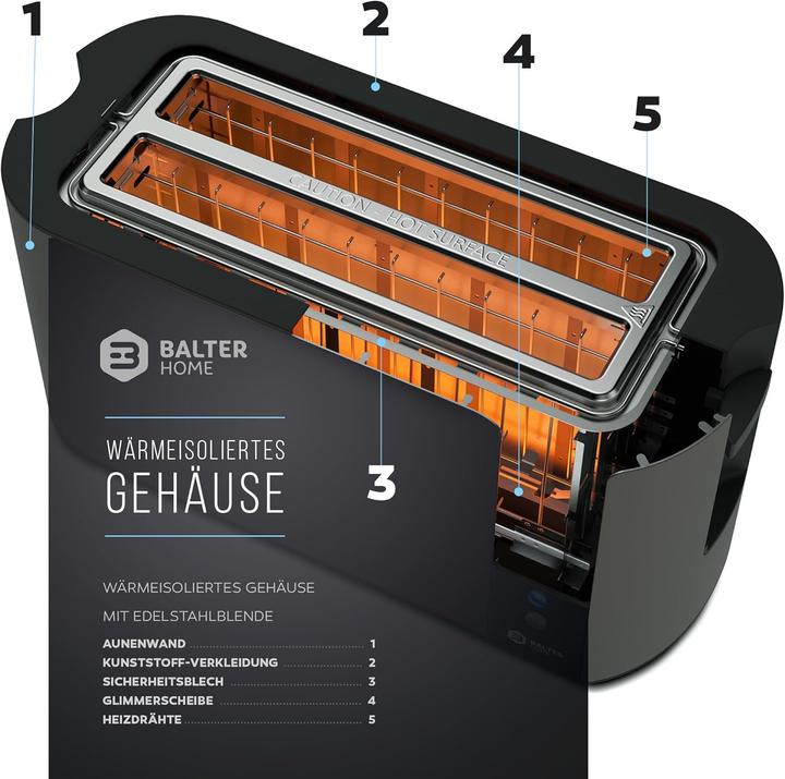 Produktbild Balter Toaster mit Langschlitz und LCD-Anzeige