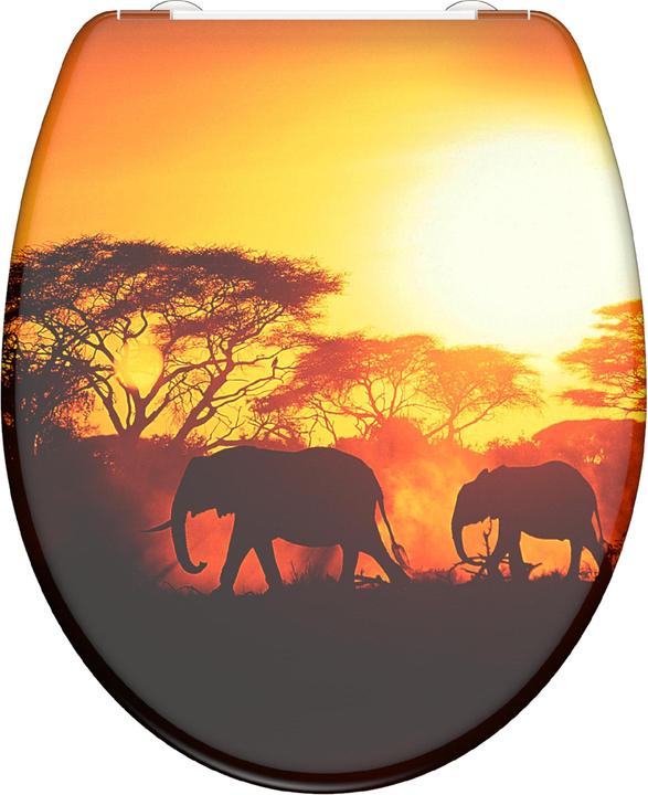 Schütte WC Sitz Duroplast WC-Sitz AFRICA Absenkautomatik Schnellverschluss Quick Release 82360 Elefant