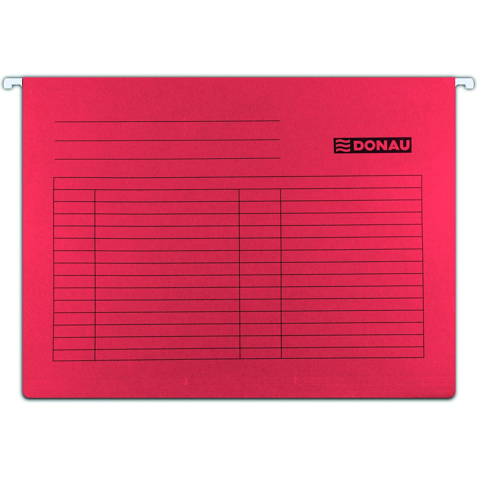 Donau, Busta portadocumenti, Cartella da appendere a4, 230g/m2, rosso