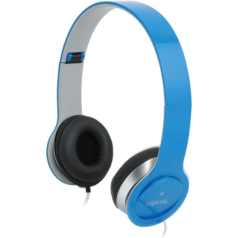 LogiLink Smile Stereo Headset (Kabelgebunden), Kopfhörer, Blau
