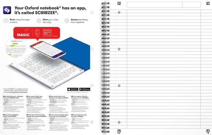 Actual product image Oxford Spiral book (A4, Lined, Soft cover)