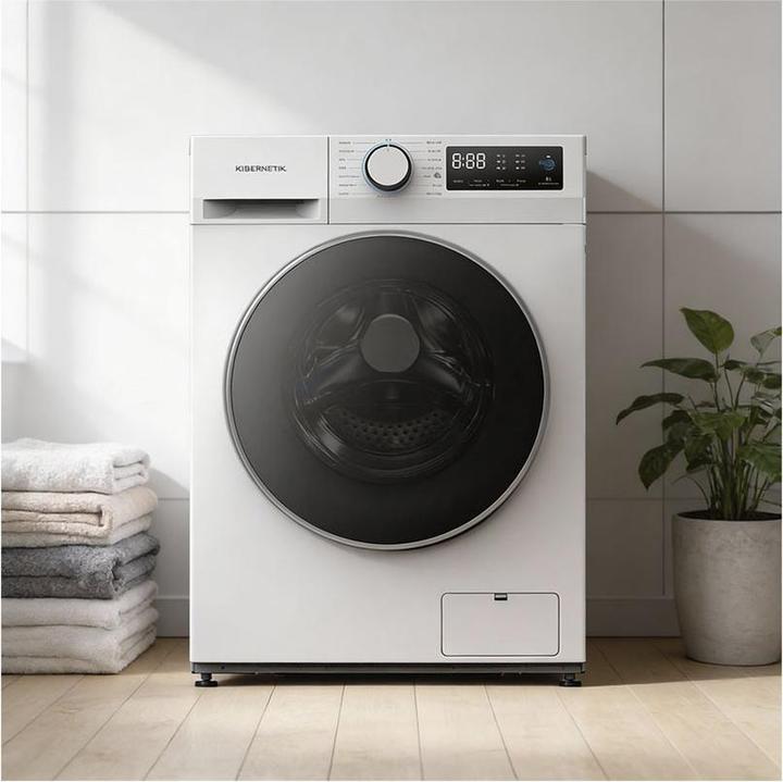 Actual product image Kibernetik BEWS518 BasicEdition Waschmaschine 9kg A-10% Klasse Weiss (9 kg, Left)