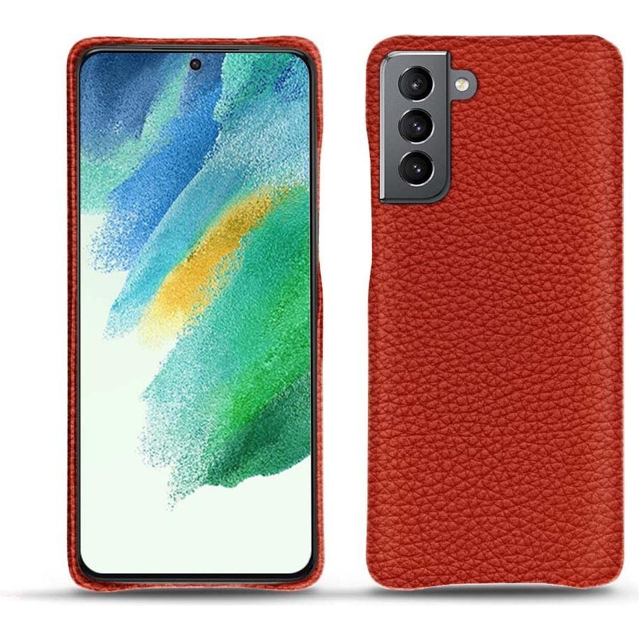 Noreve Lederschutzhülle Samsung Galaxy S21 FE (Samsung Galaxy S21 FE), Smartphone Hülle, Orange