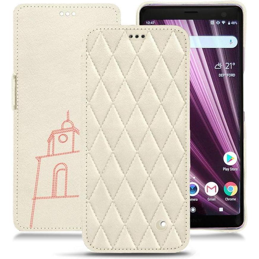 Thumbnail - Noreve Lederschutzhülle horizontal (Sony Xperia XZ3), Smartphone Hülle, Weiss