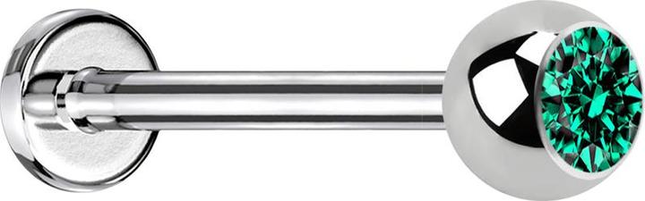 Immagine prodotto Star Piercing Micro Labret in argento con sfera e cristallo turchese (Acciaio chirurgico 316L, senza ottone)