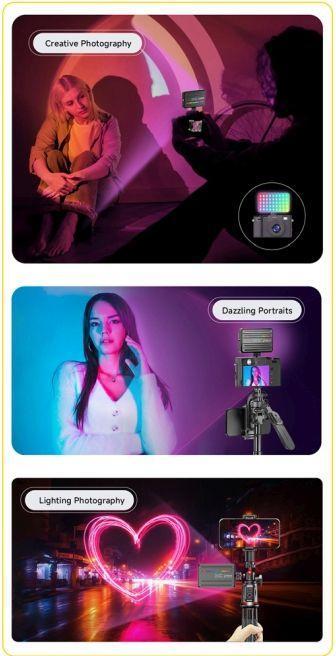 Actual product image Old Shark D10s Portables RGB LED Flash Licht mit 129 LEDs (Video light)