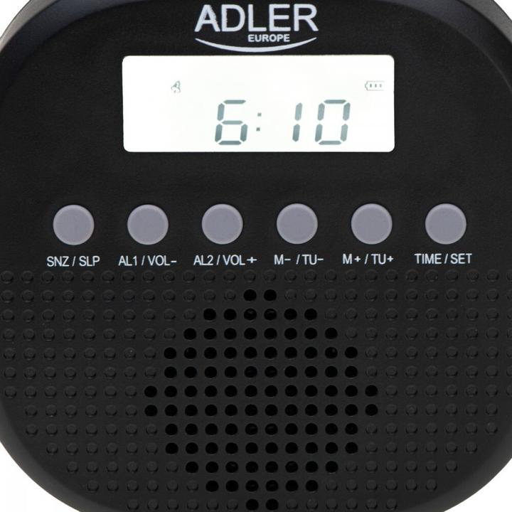 Actual product image Adler Interactive solution | Waterproof universal radio | AD 1912 | Alarm function | Black (FM)