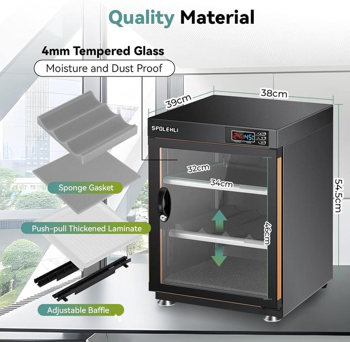 Actual product image Spolehli Kamera-Trockenschrank mit digitalem Luftentfeuchter (70L) (70 l)