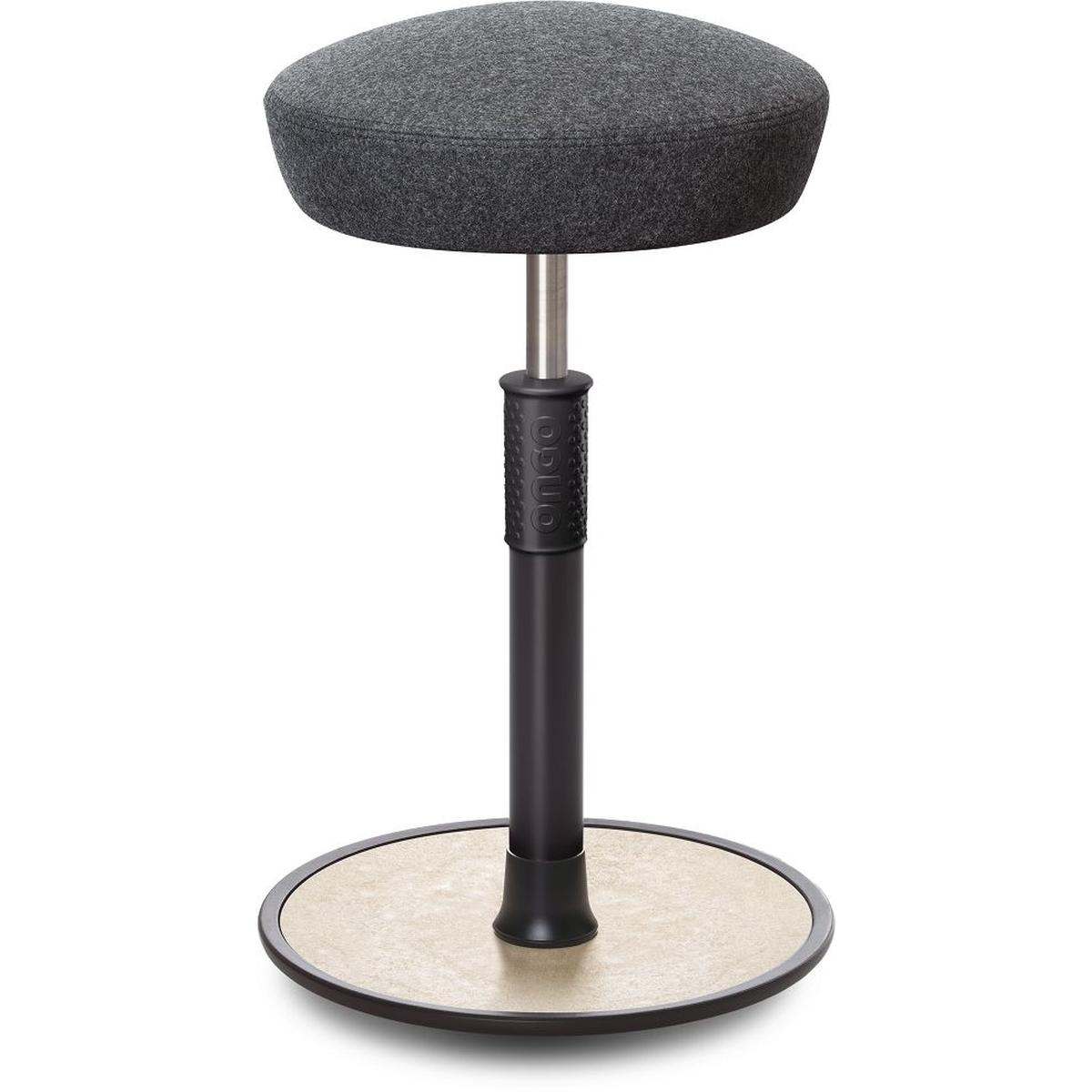 Ongo, Bürostuhl, Sitz- Stehhocker Free Tall Hutsitz kvadrat Divina Melange Grau schwarz /creme