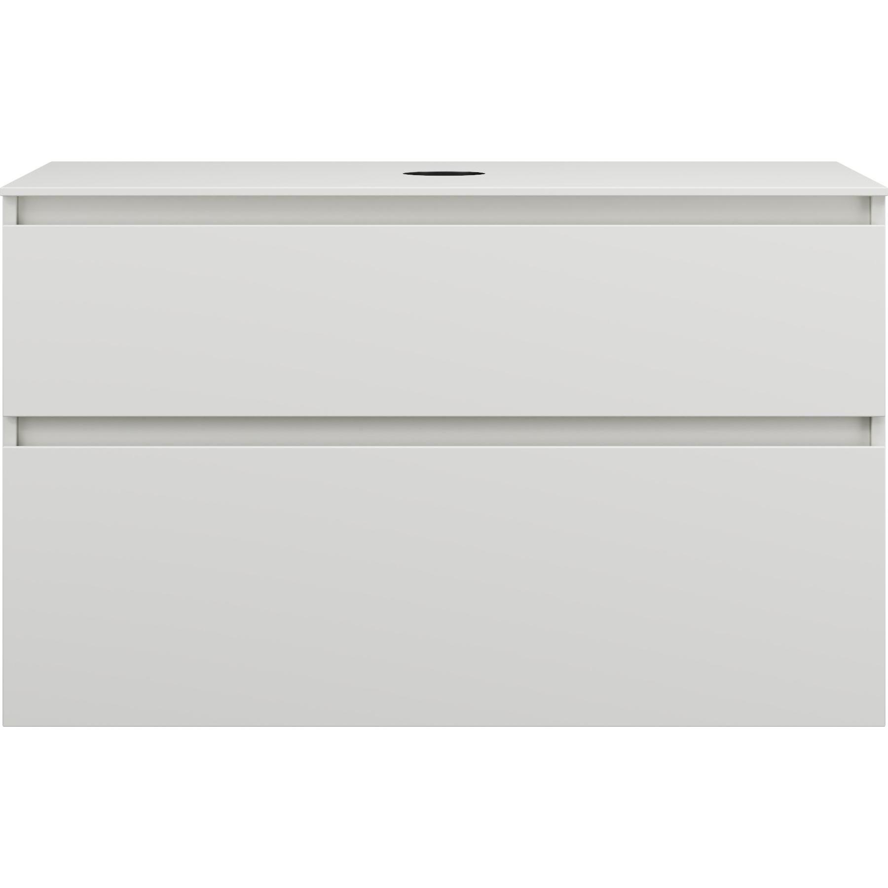 burgbad, Waschtischkonsole, Lin20 Waschtischunterschrank inklusive Konsolenplatte, 2 Auszüge, Tiefe 552, 1002x552x661mm