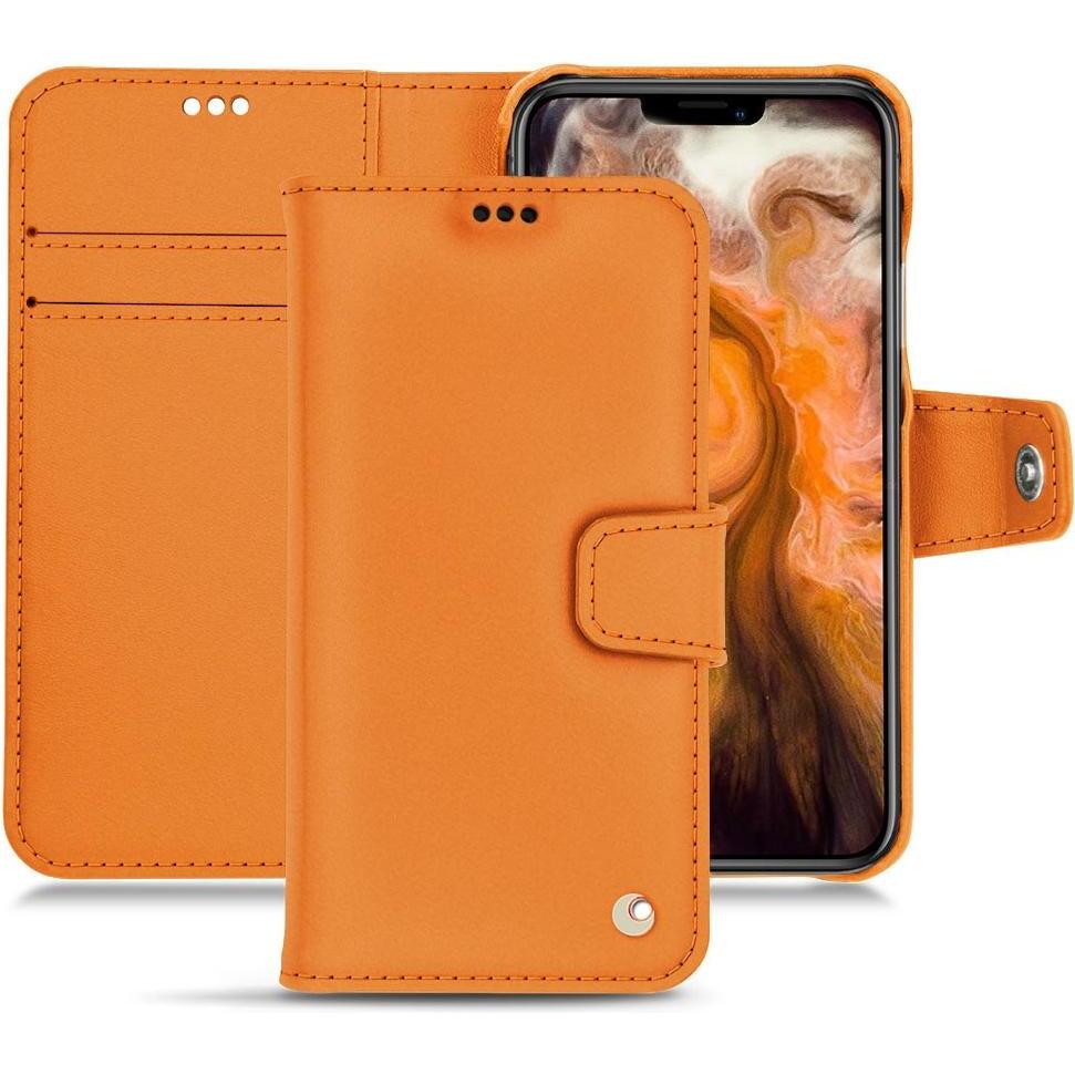 Noreve Lederschutzhülle Wallet (Apple iPhone 11 Pro Max), Smartphone Hülle, Orange
