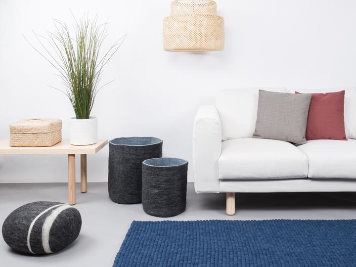 Produktbild Myfelt Alva Filzkugelteppich eckig (70 x 100 cm)