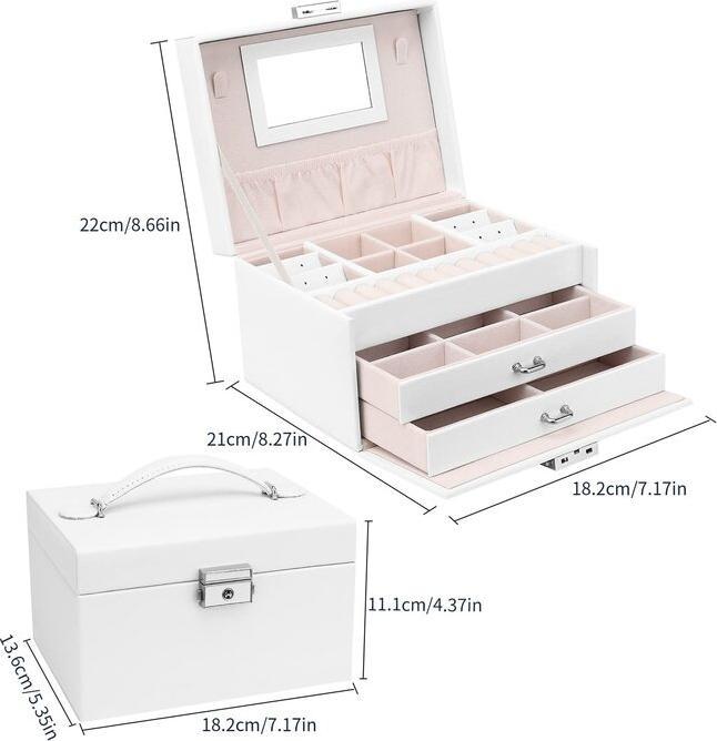 Actual product image Only-Bags.Store Jewellery box, Jewellery box with drawers, PU leather jewellery box Jewellery box large
