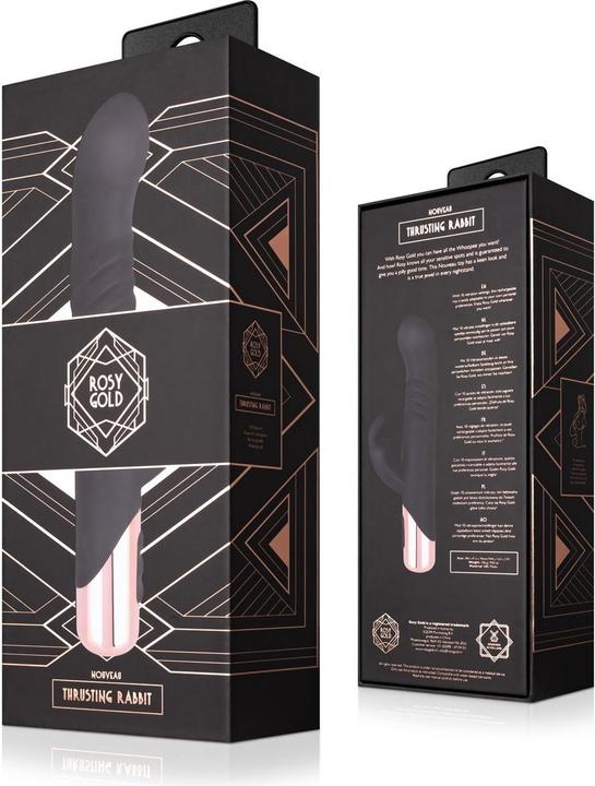 Immagine prodotto Rosy Gold Rabbit Vibratore con funzione di spinta - Nero