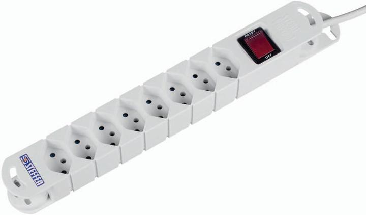 Produktbild Steffen Steckdosenleiste TIDE 8xT13 3m mit Schalter und Haftmagnete ws (8 x, Typ 13, 3 m)