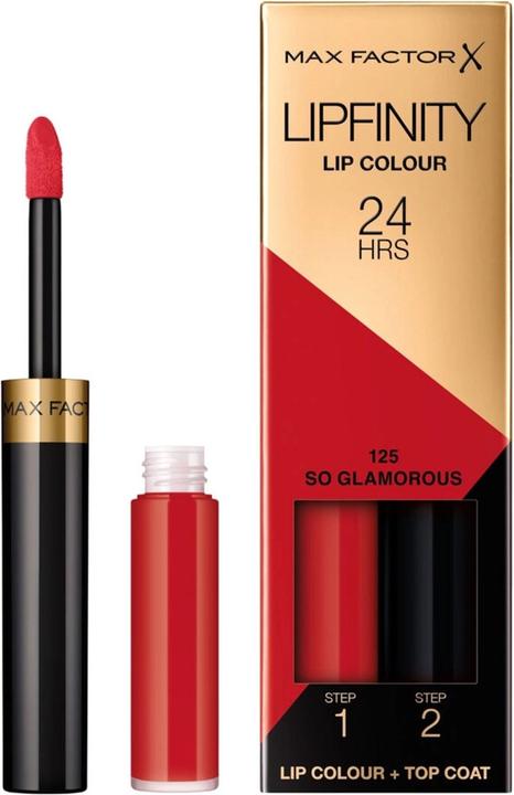 Max Factor Lipfinity Lip Color Lipstick and Gloss 125 So Glamorous 2.3ml & 1.9g (125 So Glamorous)
