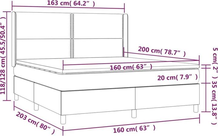 Actual product image vidaXL Boxspringbett (160 x 200 cm)