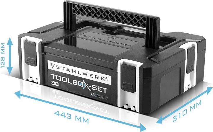 Actual product image Stahlwerk Toolbox with inner compartment size S 443 x 310 x 128 mm stackable system box (1 Piece)