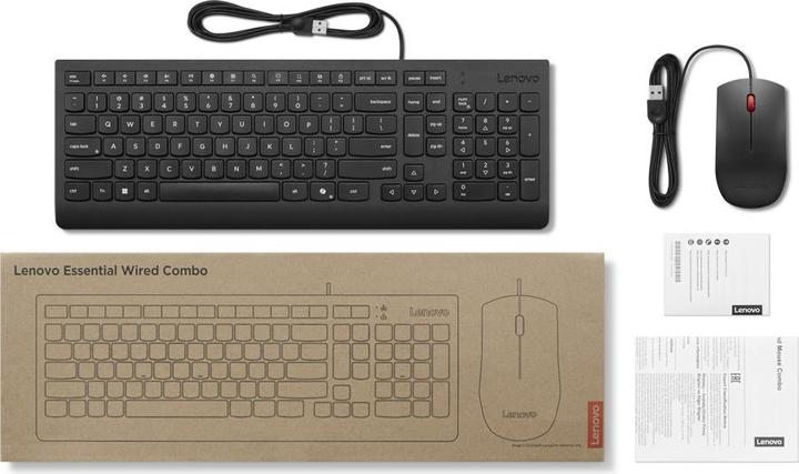 Actual product image Lenovo Essential Wired Combo (CH, Cable)