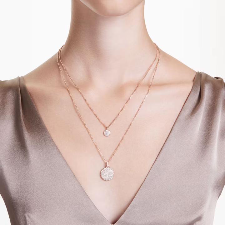 Actual product image Swarovski Meteora necklace in layered look white rose gold (Swarovski Metal)