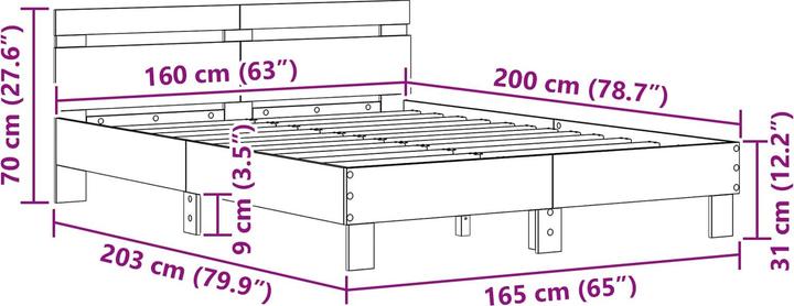 Image du produit vidaXL Modernes Bett (160 x 200 cm)