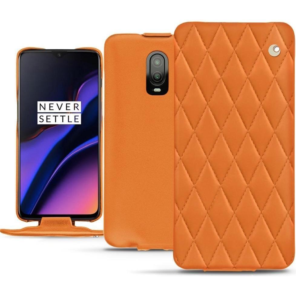 Noreve Lederschutzhülle vertikal (OnePlus 6T), Smartphone Hülle, Orange