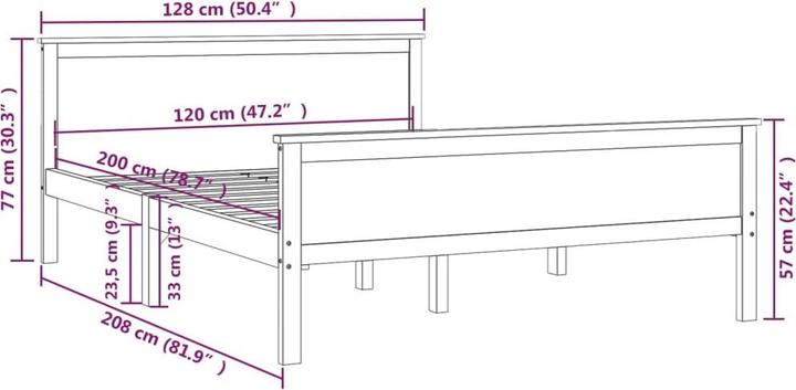 Image du produit vidaXL Bettgestell (120 x 200 cm)