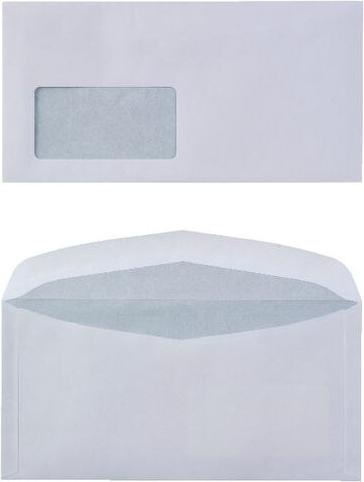 Viking Envelopes With window C6/5 229 mm x 114 mm Gummed White 80 g/m² (229 x 114 mm, 1000 x)