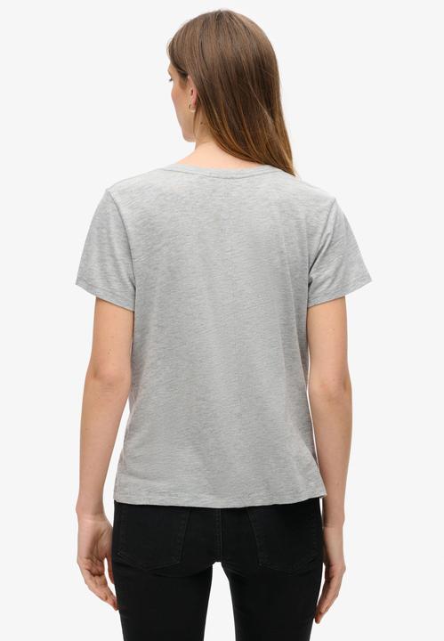 Produktbild Superdry Strukturiertes T-Shirt mit V-Ausschnitt und Stickerei (12XL)