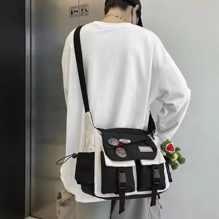 Actual product image Only-Bags.Store Umhängetaschen Tasche Schulbuchtaschen Jugend Leinwand Handtaschen Schulter Nylontasche Sack