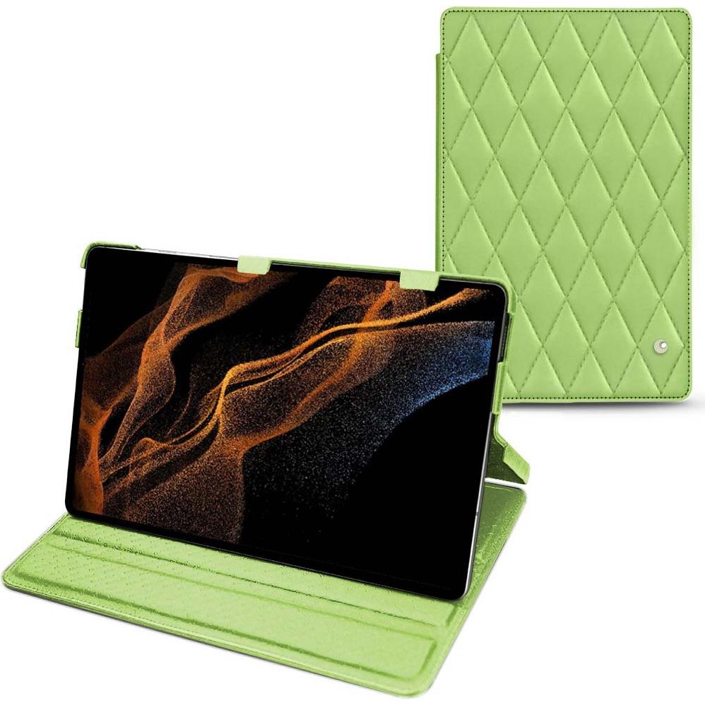 Noreve Lederschutzhülle horizontal (Galaxy Tab S8+), Tablet Hülle, Grün