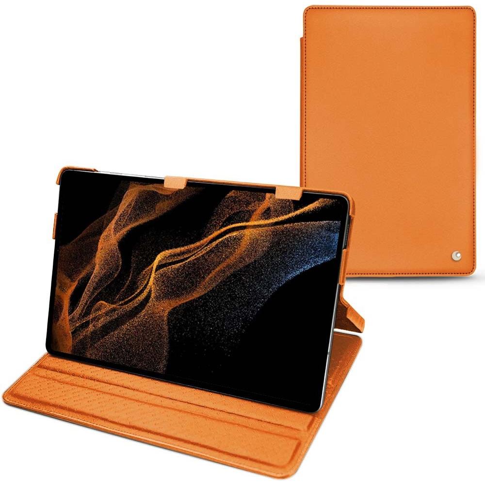 Noreve Lederschutzhülle horizontal (Galaxy Tab S8+), Tablet Hülle, Orange