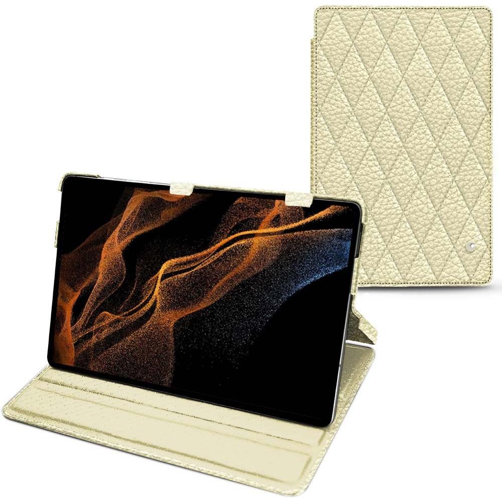 Noreve Lederschutzhülle horizontal (Galaxy Tab S8+), Tablet Hülle, Beige