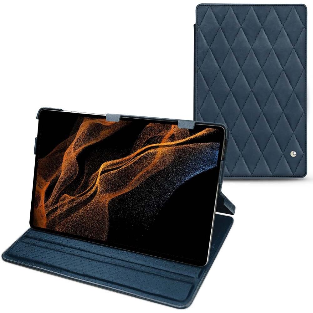 Noreve Lederschutzhülle horizontal (Galaxy Tab S8+), Tablet Hülle, Blau