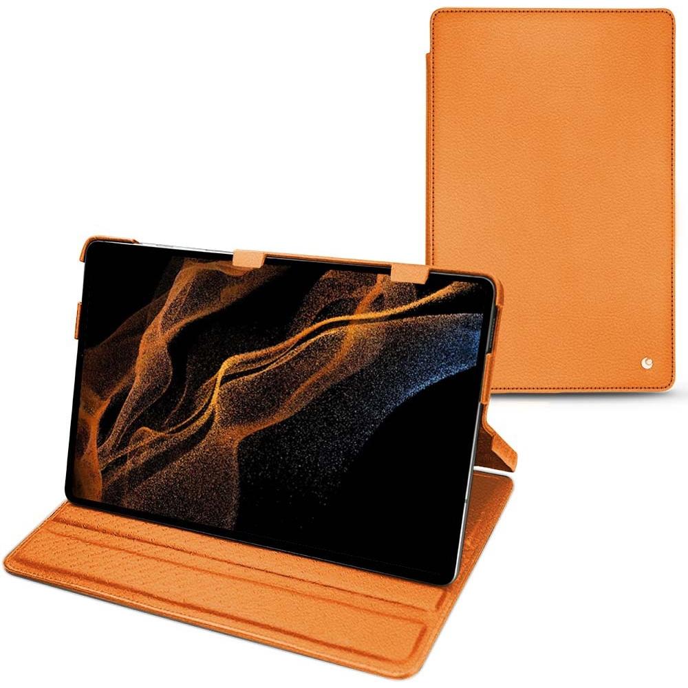 Thumbnail - Noreve Lederschutzhülle horizontal (Galaxy Tab S8+), Tablet Hülle, Orange