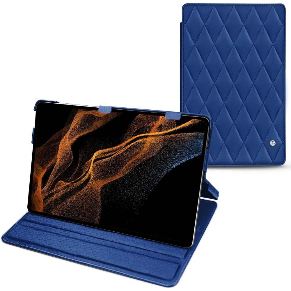 Noreve Lederschutzhülle horizontal (Galaxy Tab S8+), Tablet Hülle, Blau