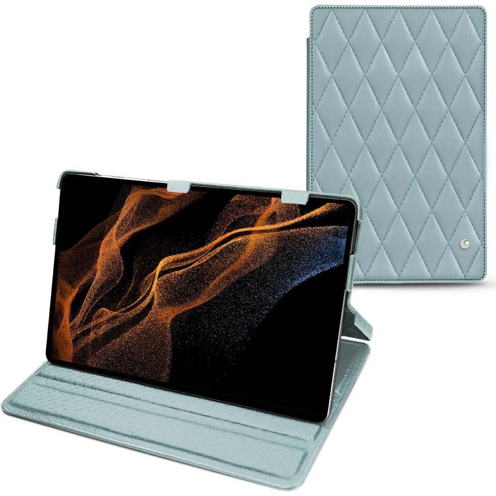 Noreve Lederschutzhülle horizontal (Galaxy Tab S8+), Tablet Hülle, Blau