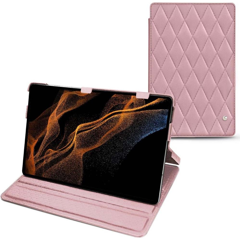 Noreve Lederschutzhülle horizontal (Galaxy Tab S8+), Tablet Hülle, Rosa