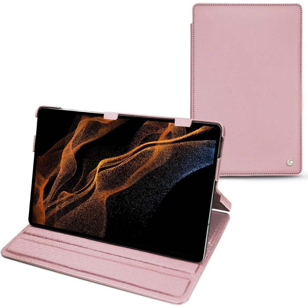Noreve Lederschutzhülle horizontal (Galaxy Tab S8+), Tablet Hülle, Rosa