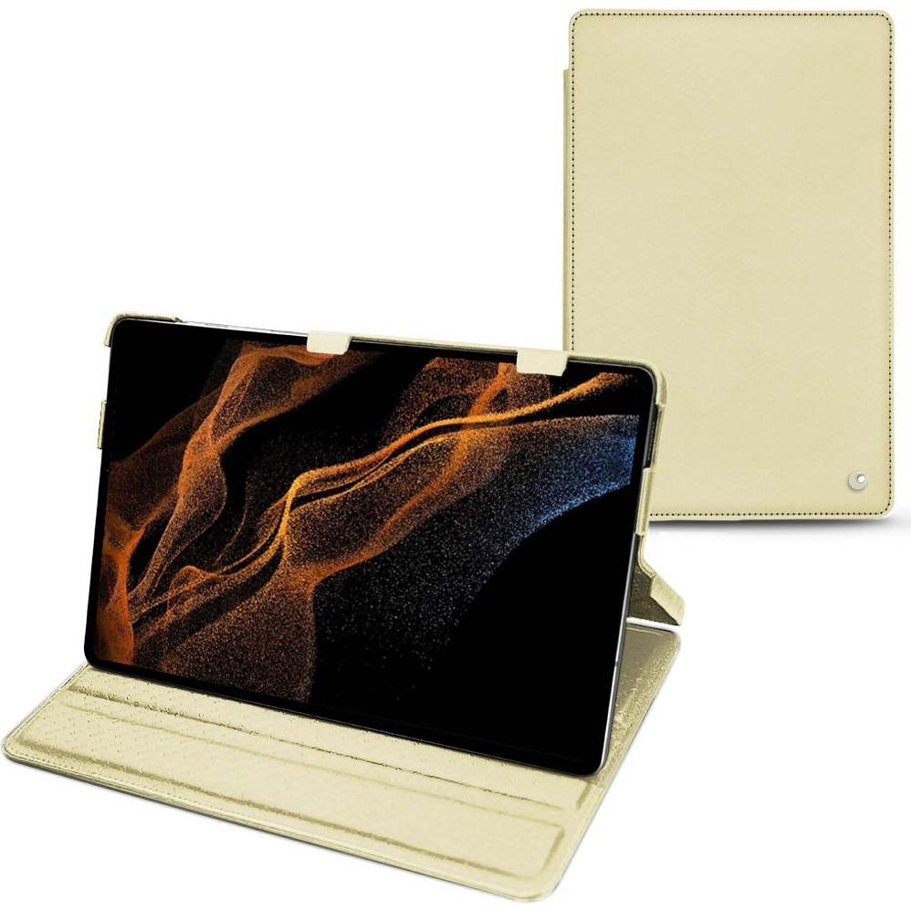 Thumbnail - Noreve Lederschutzhülle horizontal (Galaxy Tab S8+), Tablet Hülle, Beige