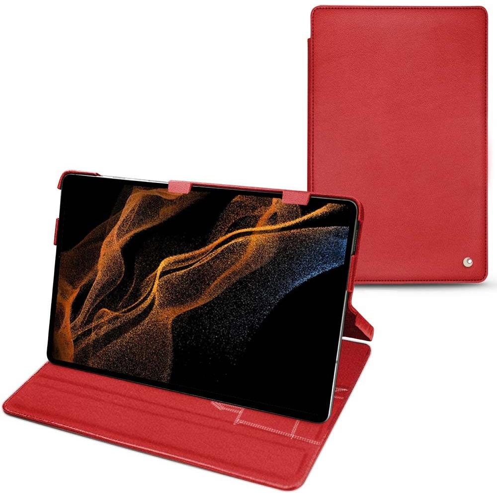 Thumbnail - Noreve Lederschutzhülle horizontal (Galaxy Tab S8+), Tablet Hülle, Rot